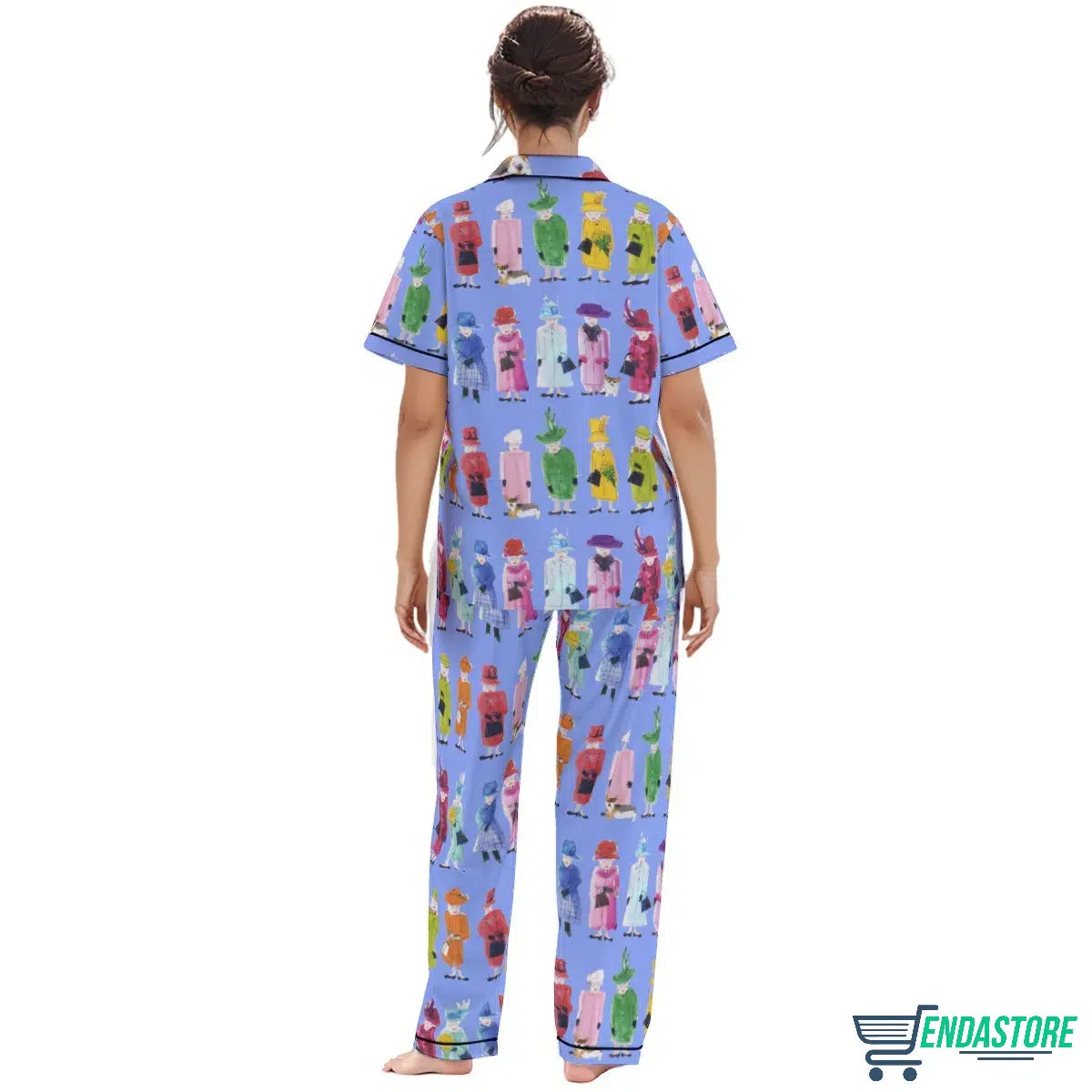 Blue-long sleeve-Queen Elizabeth II Rainbow Pajama Set 3D Sweater - Gift Idea product image 2