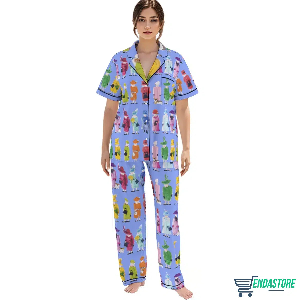 Blue-long sleeve-Queen Elizabeth II Rainbow Pajama Set 3D Sweater - Gift Idea product image 3