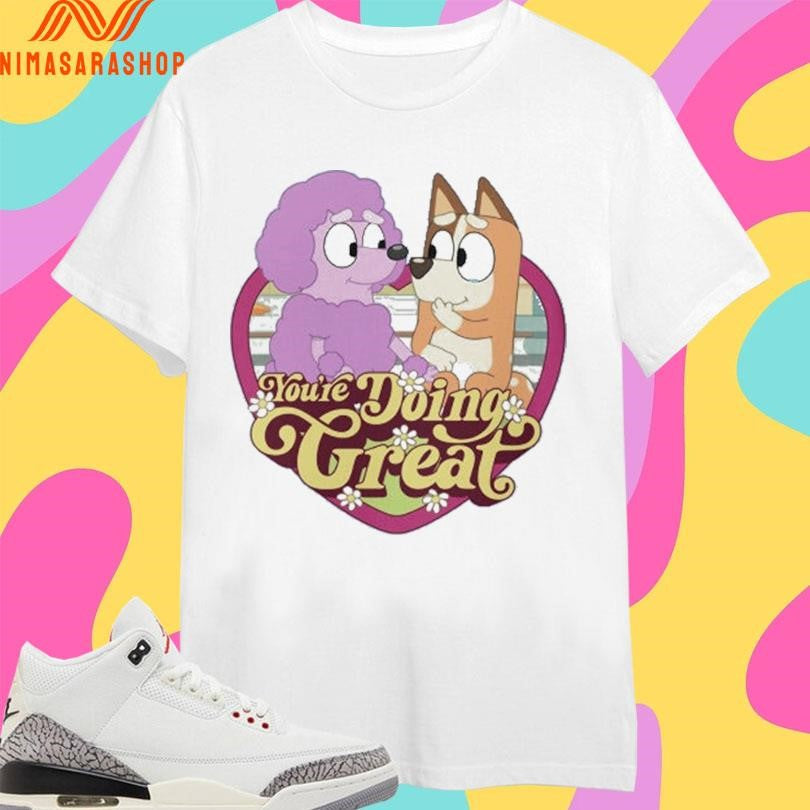 Bluey And Judo You’re Doing Great Heart - Adult & Kids T-Shirts, Sweatshirts & Hoodies apparel design preview 1