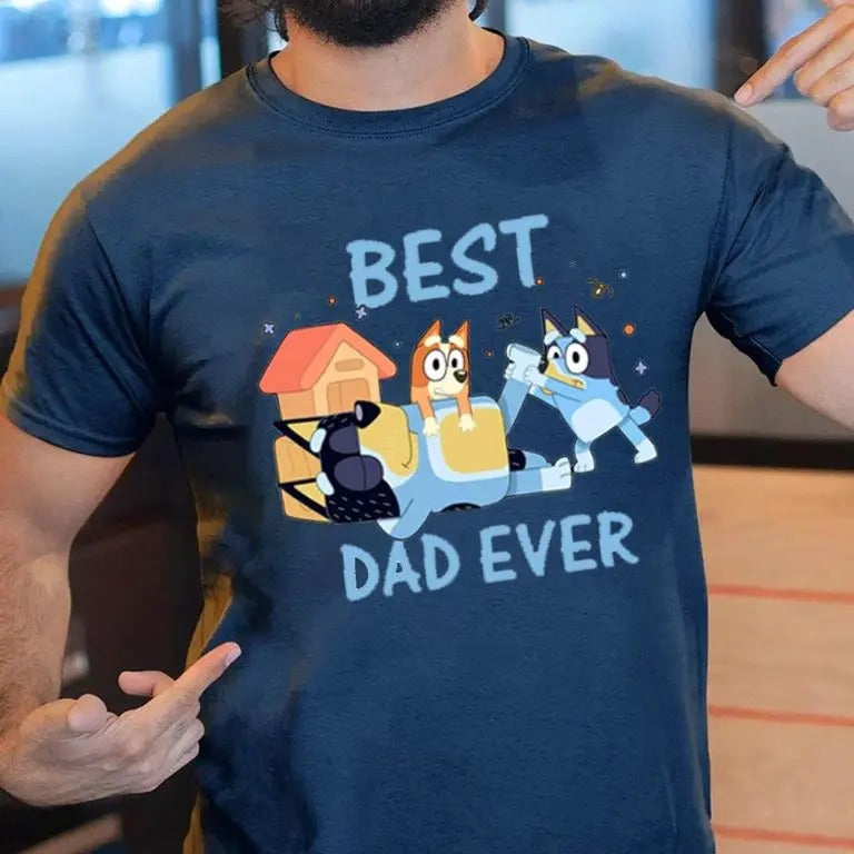 Bluey Best Dad Ever Bingo - Adult & Kids T-Shirts, Sweatshirts & Hoodies apparel design preview 1
