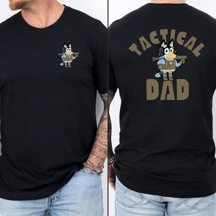 Bluey Dad Military First Time - Adult & Kids T-Shirts, Sweatshirts & Hoodies apparel design preview 1