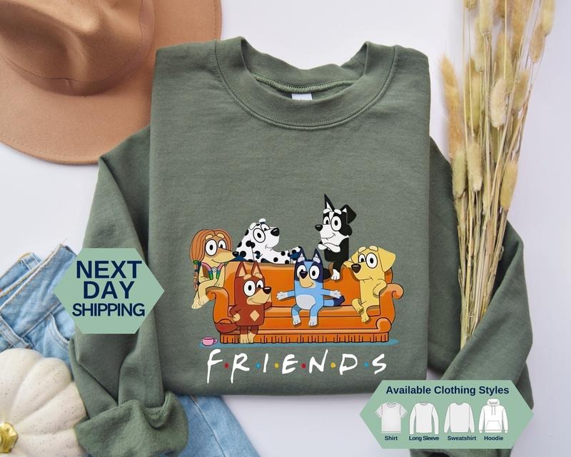 Bluey Family Cartoon Party - Adult & Kids T-Shirts, Sweatshirts & Hoodies apparel design preview 1