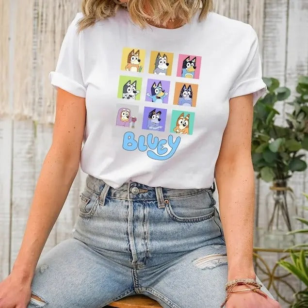 Bluey Characters Muffin Bingo Heeler Family Bandit - Adult & Kids T-Shirts, Sweatshirts & Hoodies apparel design preview 1