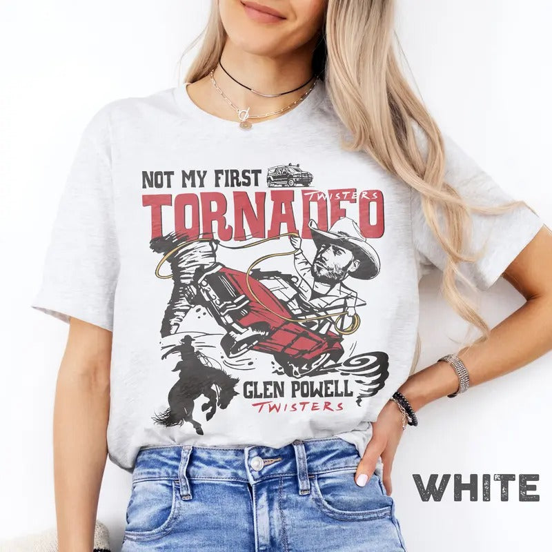 Blvckstyle Not My First Tornado Twisters Glen Powell - Adult & Kids T-Shirts, Sweatshirts & Hoodies apparel design preview 1