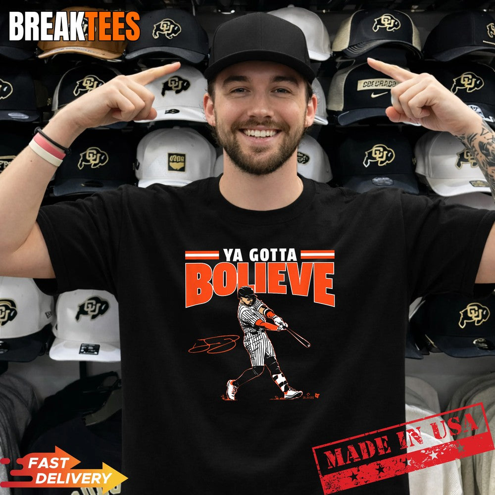 Bo Bichette Ya Gotta Bolieve New York Baseball - Adult & Kids T-Shirts, Sweatshirts & Hoodies apparel design preview 1