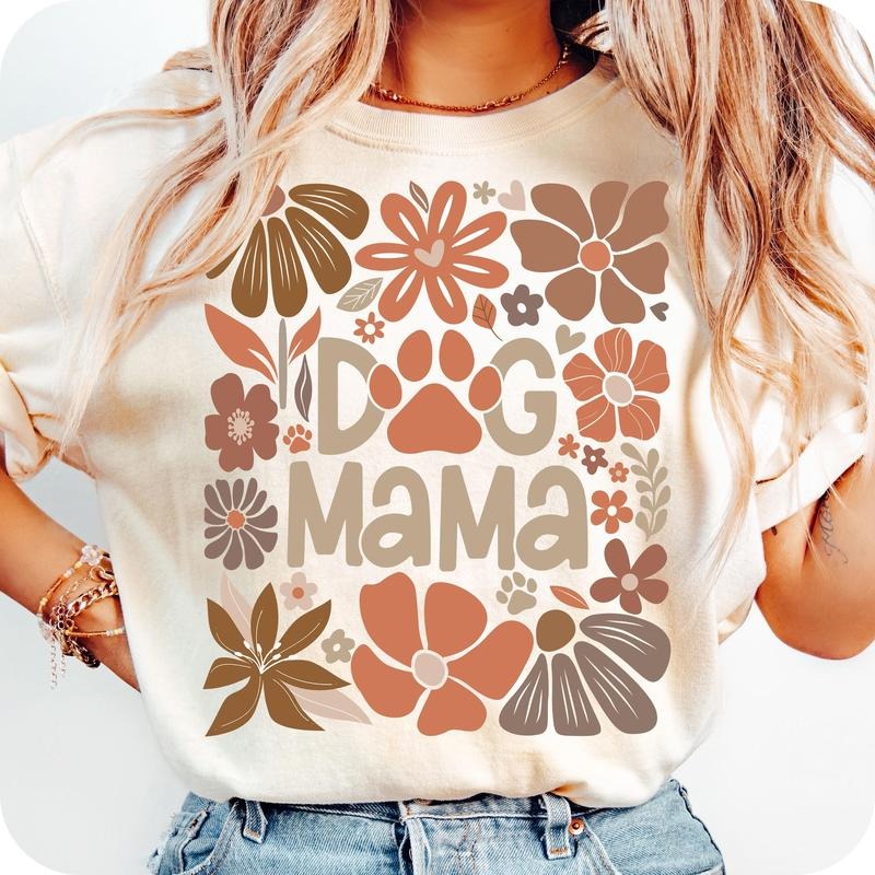Boho Dog Mama Floral Lover Mom Life Coquette - Adult & Kids T-Shirts, Sweatshirts & Hoodies apparel design preview 1