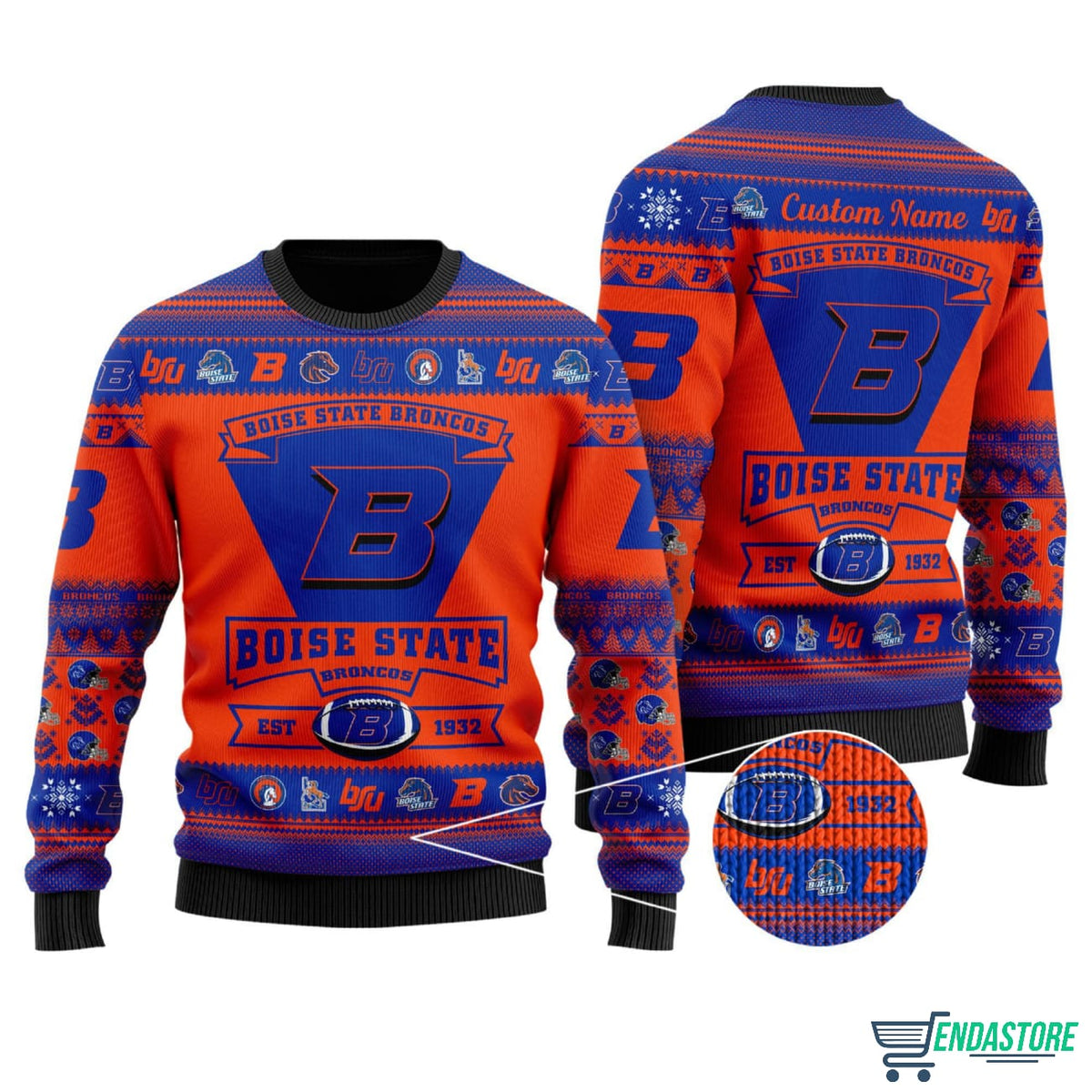 Boise State Custom Name Personalized 3D Ugly Christmas Sweater - Holiday Gift product image