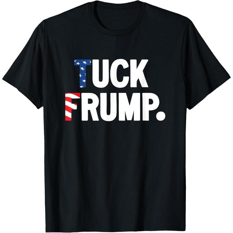 Bold Black 'Tuck Trump' Slogan American Flag Inspired - Adult & Kids T-Shirts, Sweatshirts & Hoodies apparel design preview 1