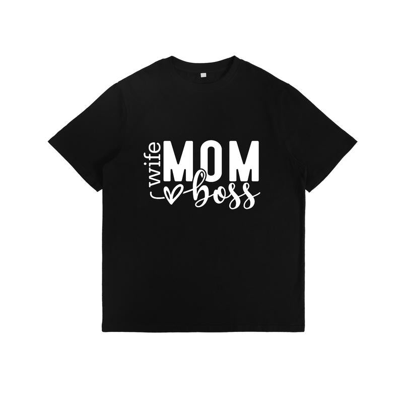 Bold "Wife MOM Boss" Typography Celebrating - Adult & Kids T-Shirts, Sweatshirts & Hoodies apparel design preview 1