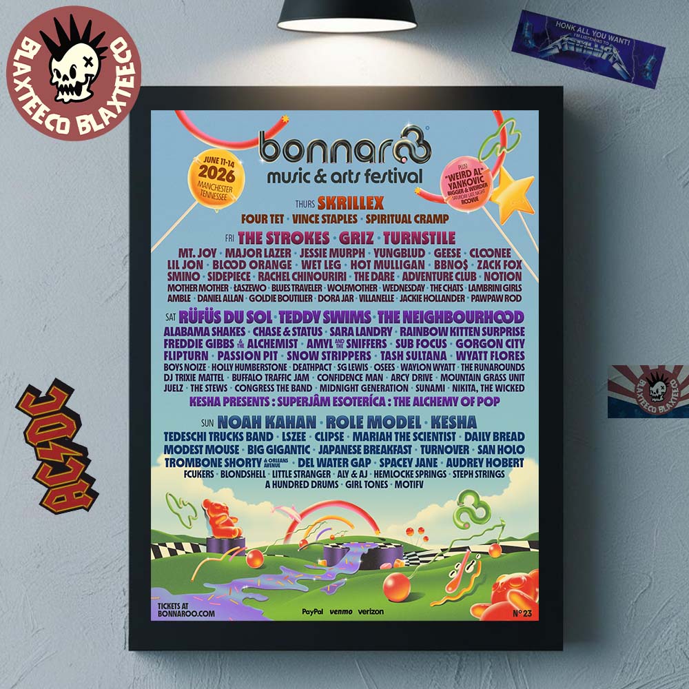 Bonnaroo Music And Arts Festival 2026 Full Lineup In - Adult & Kids T-Shirts, Sweatshirts & Hoodies apparel design preview 1