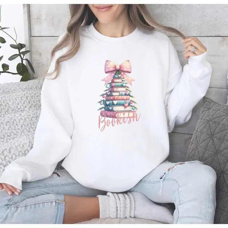Bookish Bow Tree Literary Cozy Reading Book Nerd - Adult & Kids T-Shirts, Sweatshirts & Hoodies apparel design preview 1