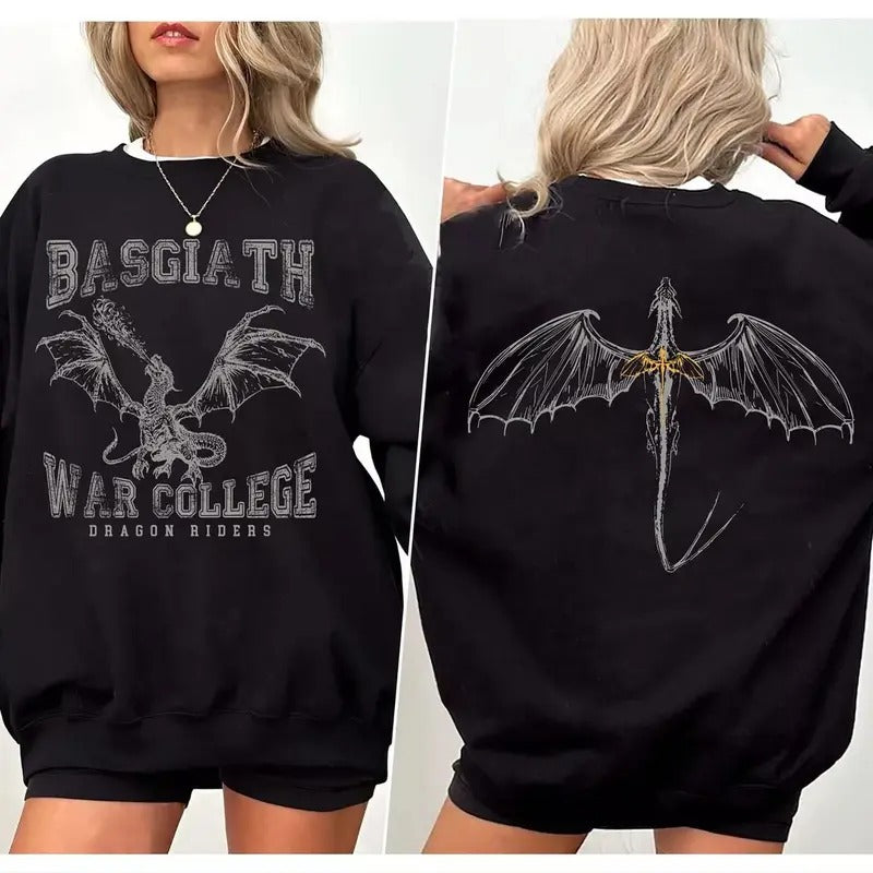 Bookish War Double Sided Basgiath College Book Dragon - Adult & Kids T-Shirts, Sweatshirts & Hoodies apparel design preview 1