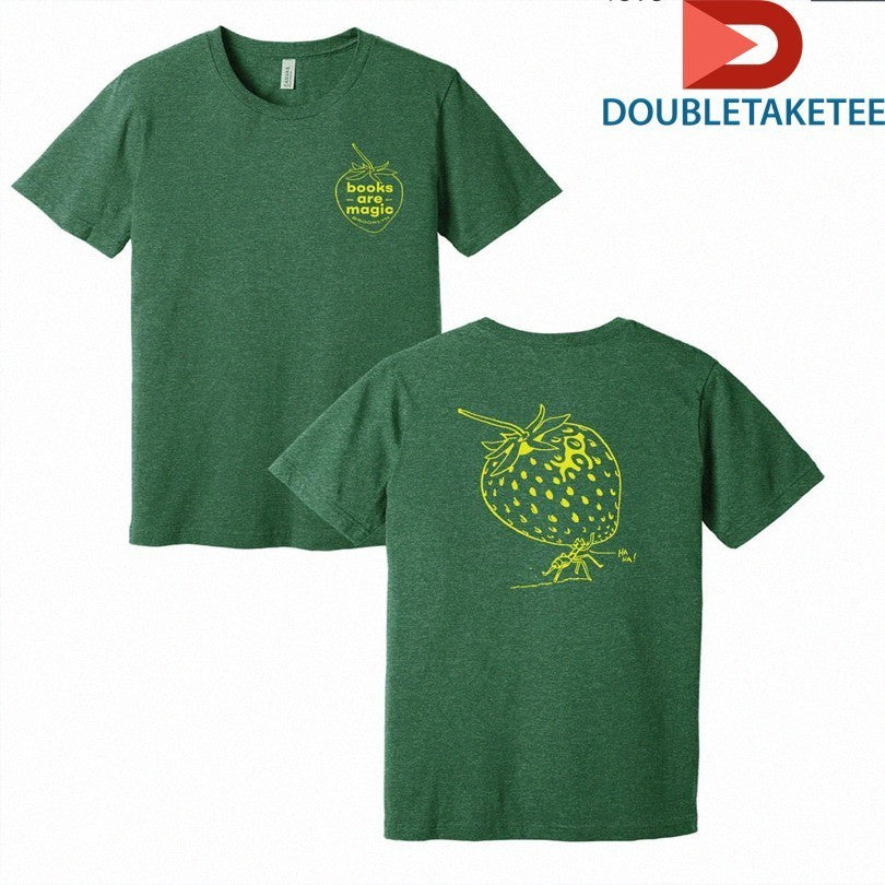 Books Are Magic Strawberry - Adult & Kids T-Shirts, Sweatshirts & Hoodies apparel design preview 1