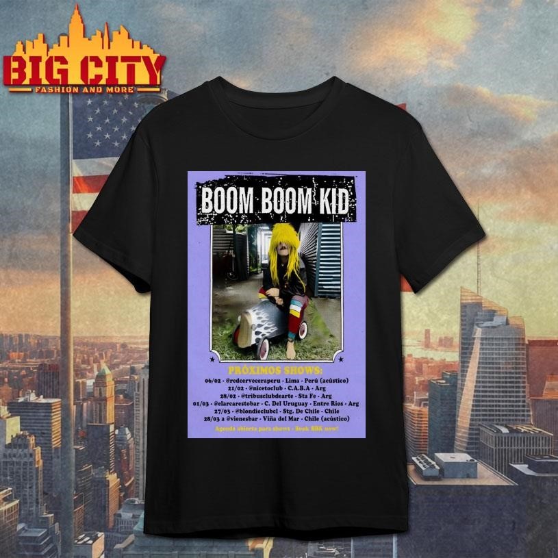 Boom Kid Proximos Shows 2026 Poster - Adult & Kids T-Shirts, Sweatshirts & Hoodies apparel design preview 1