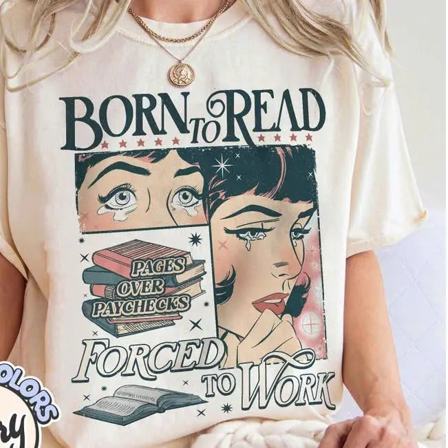 Born Read Bookish Funny Reader Book Addict Lover - Adult & Kids T-Shirts, Sweatshirts & Hoodies apparel design preview 1