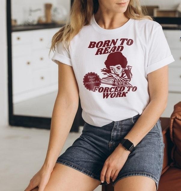 Born Read Bookish Funny Reader Book Addict Lover Dark - Adult & Kids T-Shirts, Sweatshirts & Hoodies apparel design preview 1