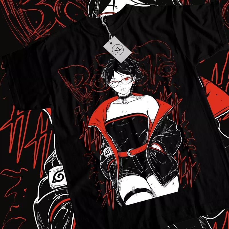 Boruto Next Generations Anime Sarada Uchiha Kawaii - Adult & Kids T-Shirts, Sweatshirts & Hoodies apparel design preview 1