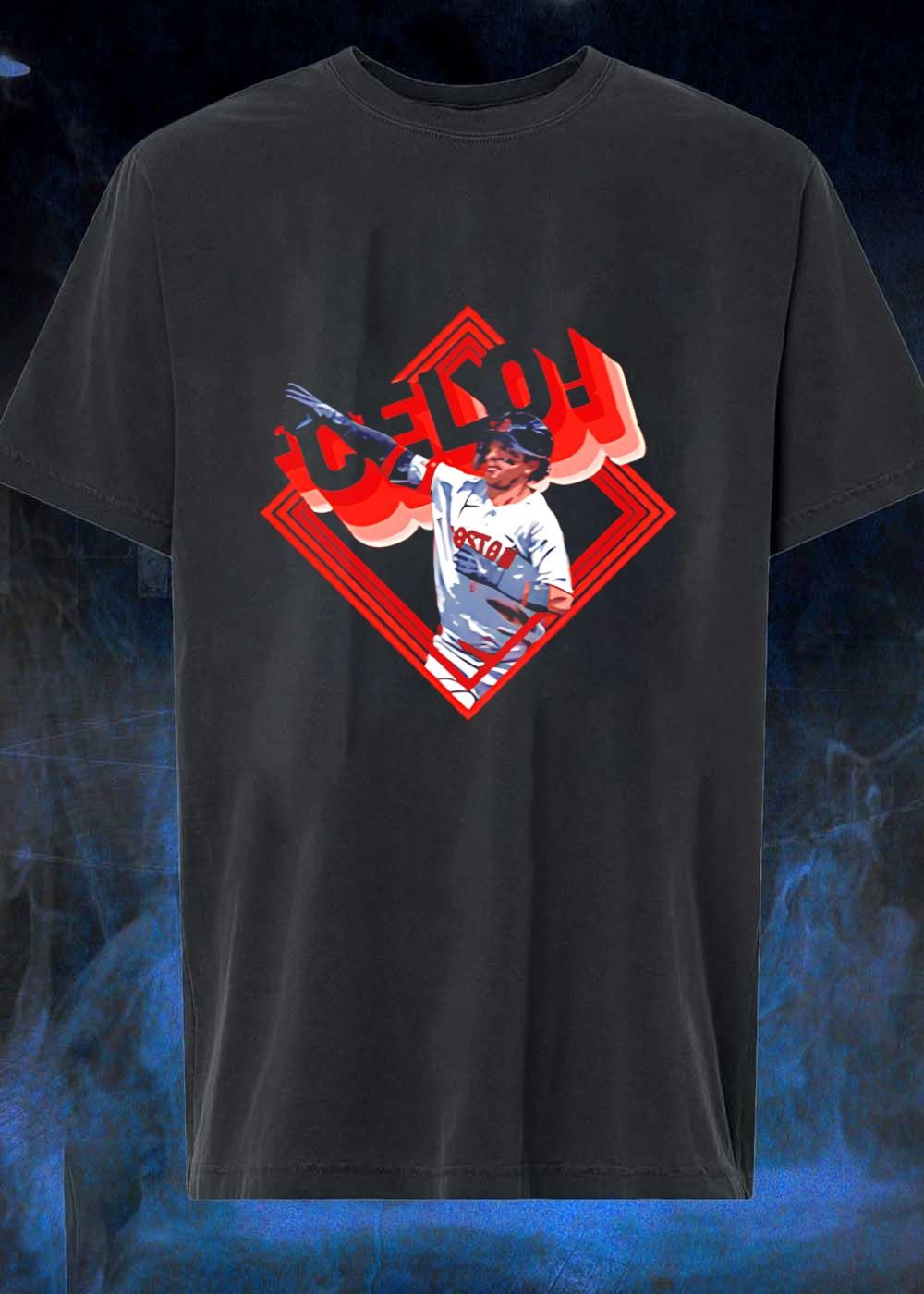 Boston Red Sox Baseball Player Celebrating a Home Run - Adult & Kids T-Shirts, Sweatshirts & Hoodies apparel design preview 1