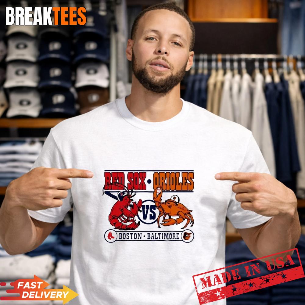 Boston Red Sox Vs Baltimore Orioles Mascot Baseball - Adult & Kids T-Shirts, Sweatshirts & Hoodies apparel design preview 1