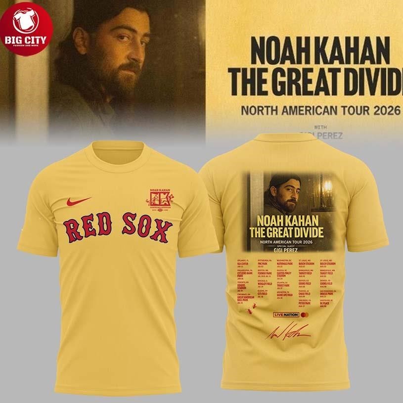 Boston Red Sox x Noah Kahan North America Tour 2026 - Adult & Kids T-Shirts, Sweatshirts & Hoodies apparel design preview 1