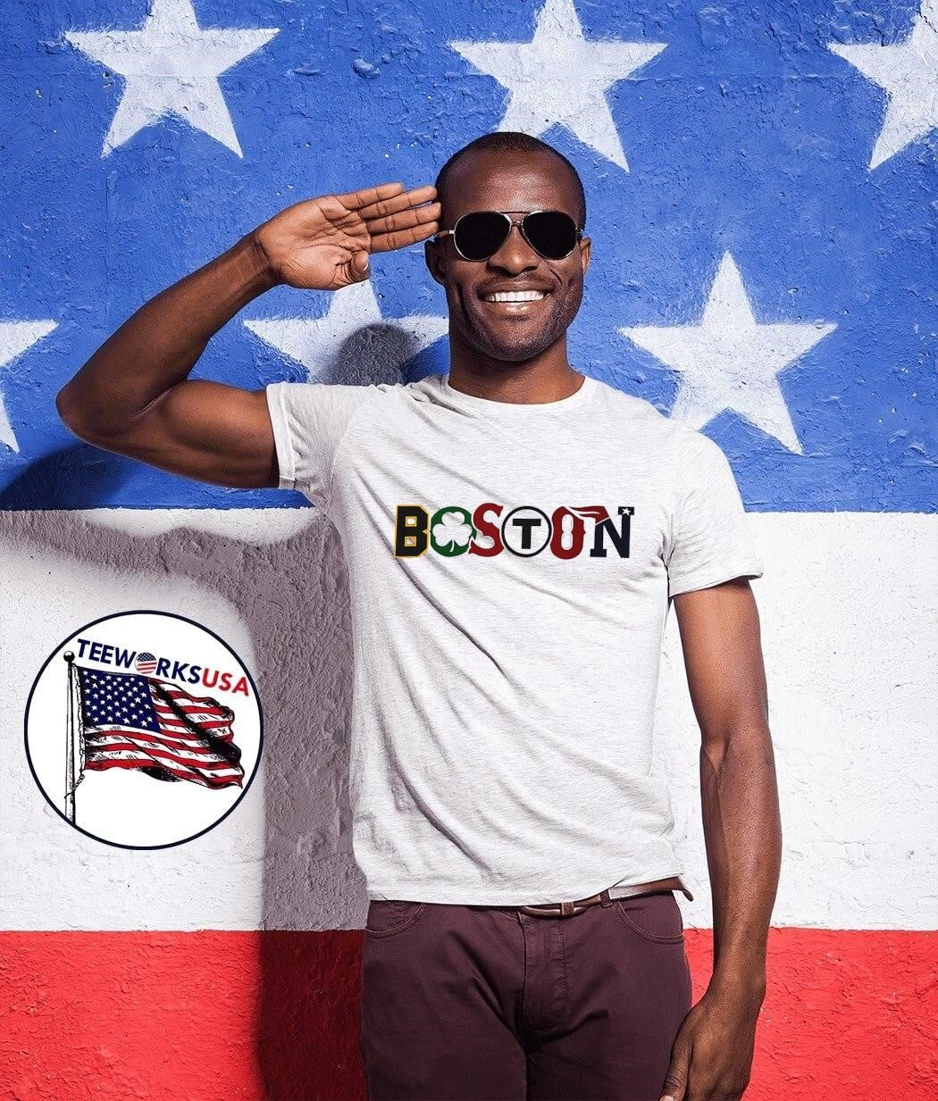 Boston Sports Teams Symbols Lettering - Adult & Kids T-Shirts, Sweatshirts & Hoodies apparel design preview 1