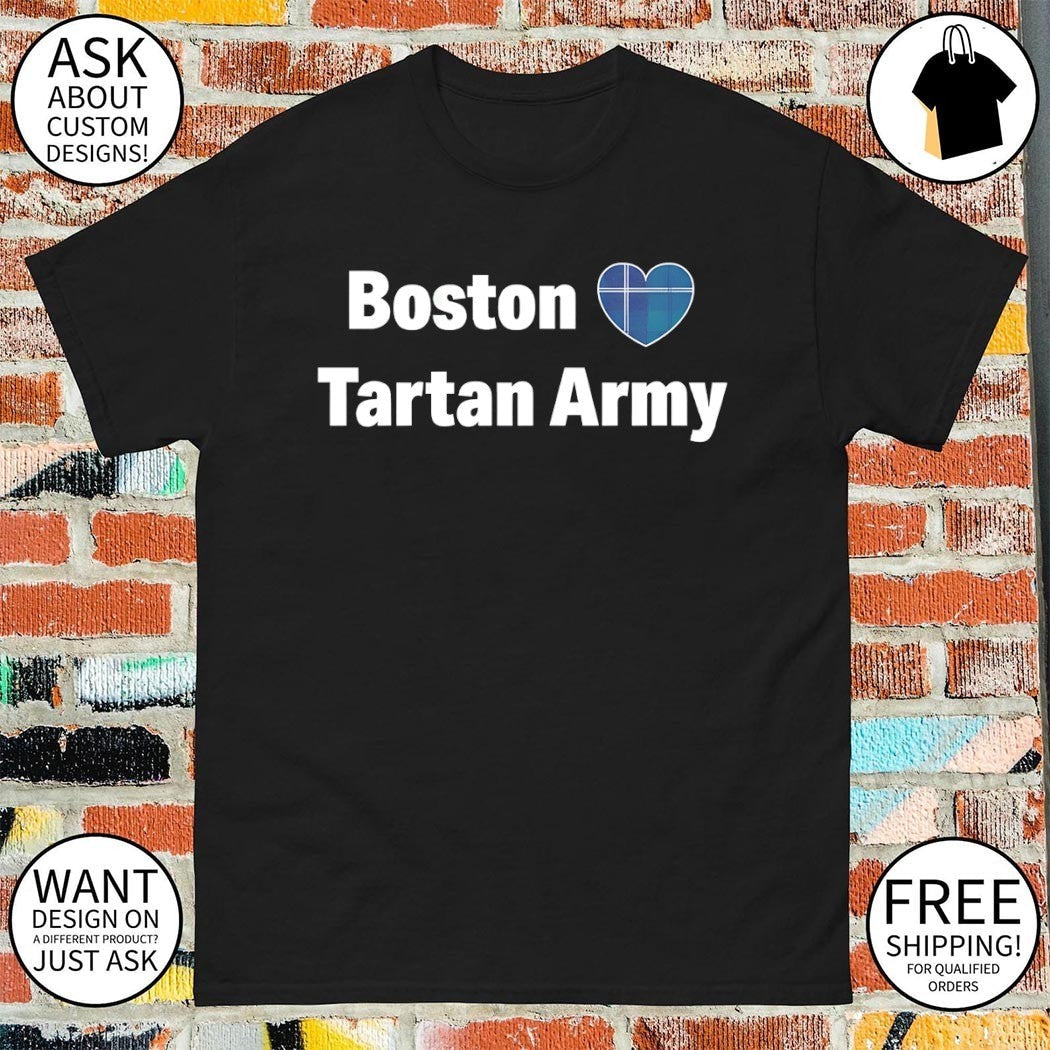 Boston heart Tartan Army No Scotland 2026 - Adult & Kids T-Shirts, Sweatshirts & Hoodies apparel design preview 1