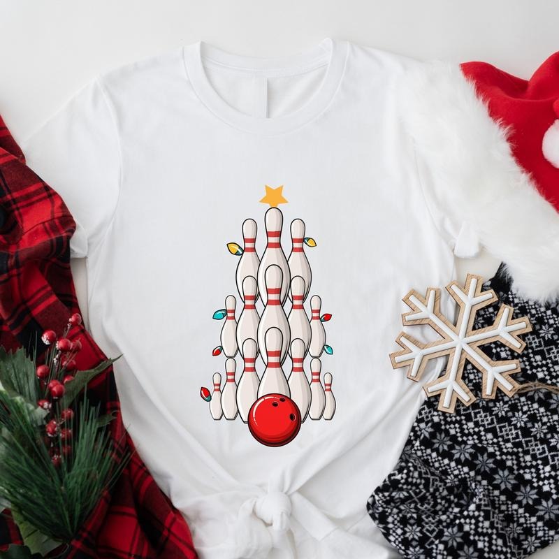 Bowling Tree Lover Player X Mas Xmas Ball Matching - Adult & Kids T-Shirts, Sweatshirts & Hoodies apparel design preview 1