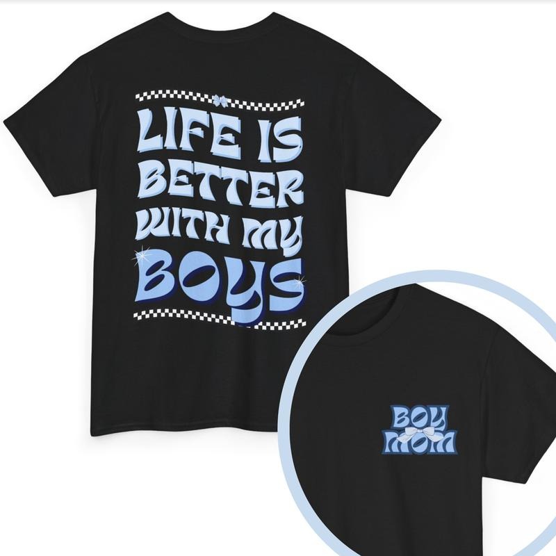 Boy Mom Two Sided 3 Color Options Mama Graphictees - Adult & Kids T-Shirts, Sweatshirts & Hoodies apparel design preview 1