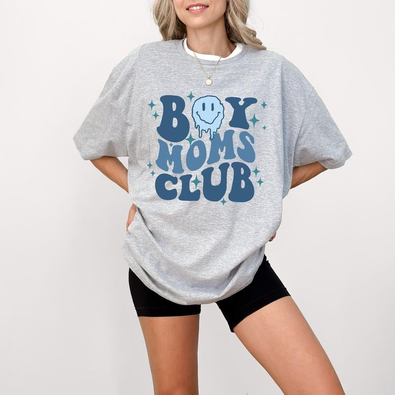 Boy Moms Club Mommy Funny Mother New Mama Mom Cute - Adult & Kids T-Shirts, Sweatshirts & Hoodies apparel design preview 1