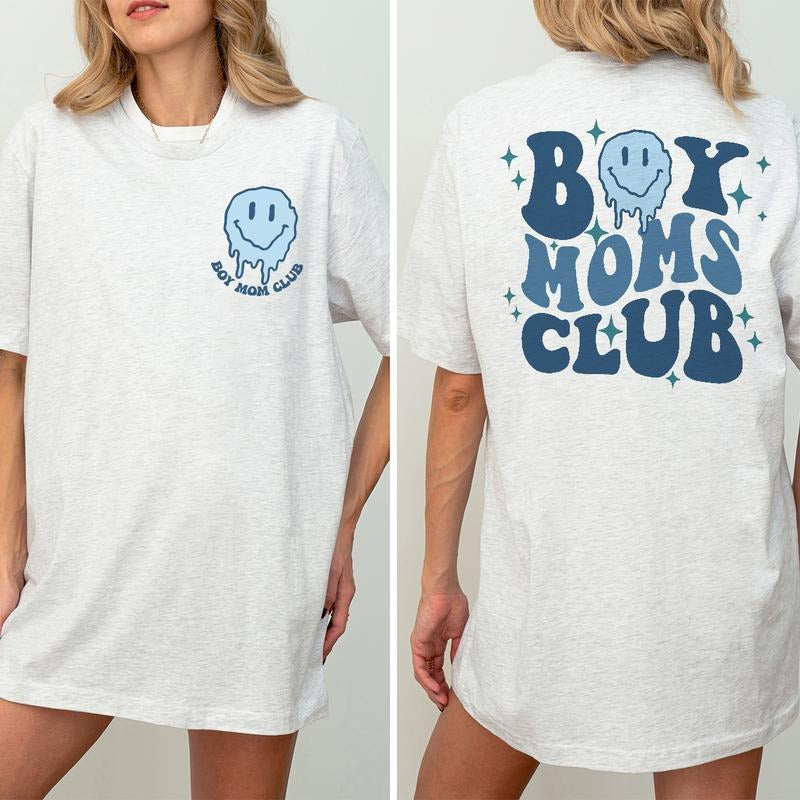 Boy Moms Club Mommy Funny Mother New Mama Mom Cute - Adult & Kids T-Shirts, Sweatshirts & Hoodies apparel design preview 1