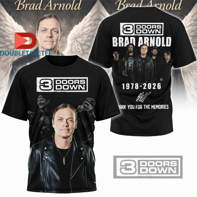 Brad Arnold 3 Doors Down 1978-2026 Thank You For The - Adult & Kids T-Shirts, Sweatshirts & Hoodies apparel design preview 1