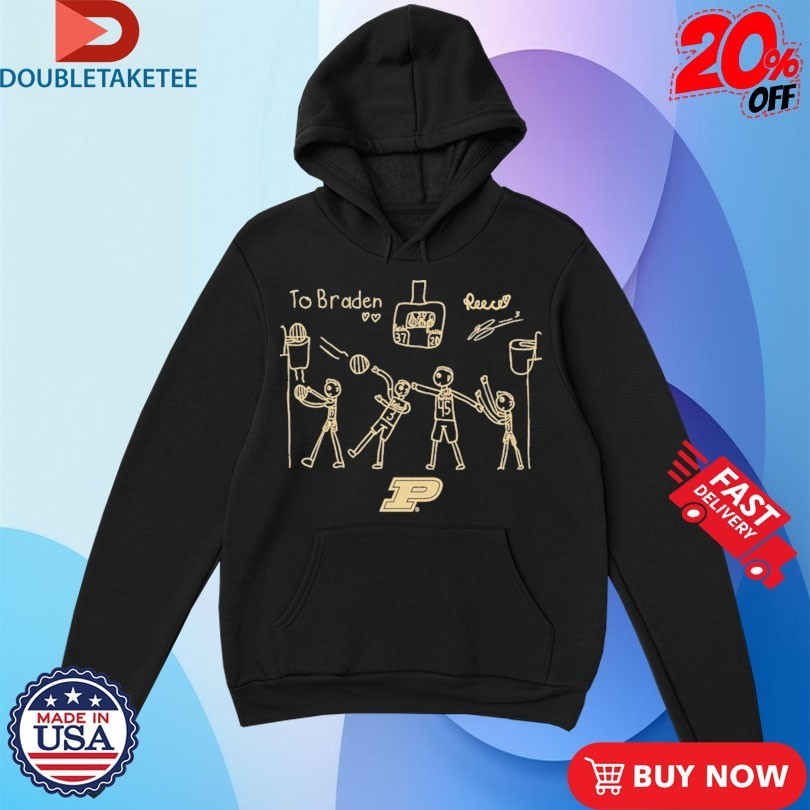 Braden Smith Drawing Purdue Boilermakers T-Shirtss - Adult & Kids T-Shirts, Sweatshirts & Hoodies apparel design preview 1