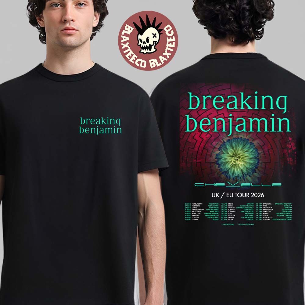 Breaking Benjamin UK And Europe Tour 2026 Schedule - Adult & Kids T-Shirts, Sweatshirts & Hoodies apparel design preview 1