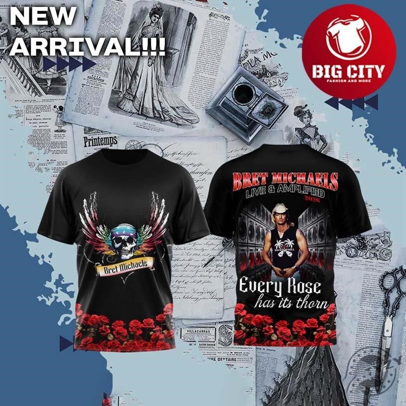 Bret Michaels Music Every Rose Has Uts Thorn Two - Adult & Kids T-Shirts, Sweatshirts & Hoodies apparel design preview 1