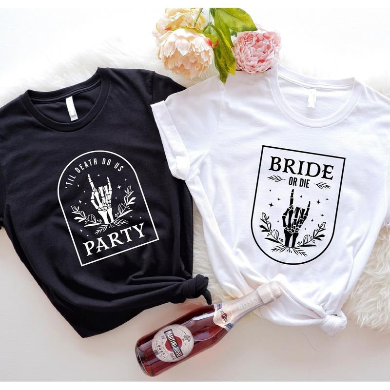 Bride Die Till Death Do Us Party Matching Halloween - Adult & Kids T-Shirts, Sweatshirts & Hoodies apparel design preview 1
