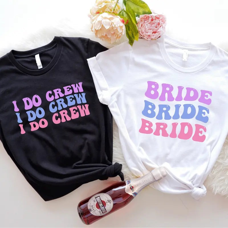 Bride I Do Crew Retro Bachelorette Matching - Adult & Kids T-Shirts, Sweatshirts & Hoodies apparel design preview 1