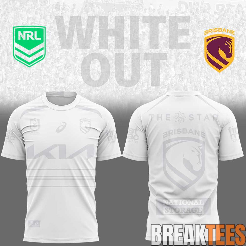 Brisbane Broncos White out NRL Limited Edition 3D - Adult & Kids T-Shirts, Sweatshirts & Hoodies apparel design preview 1