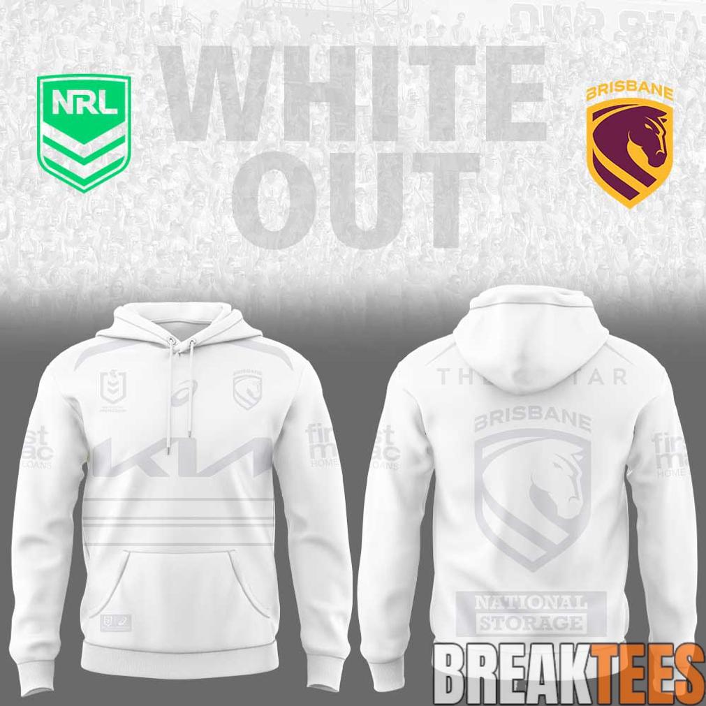Brisbane Broncos White out NRL Limited Edition - Adult & Kids T-Shirts, Sweatshirts & Hoodies apparel design preview 1