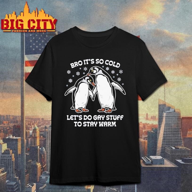 Bro It's So Cold Let's Do Gay Stuff To Stay Warm - Adult & Kids T-Shirts, Sweatshirts & Hoodies apparel design preview 1