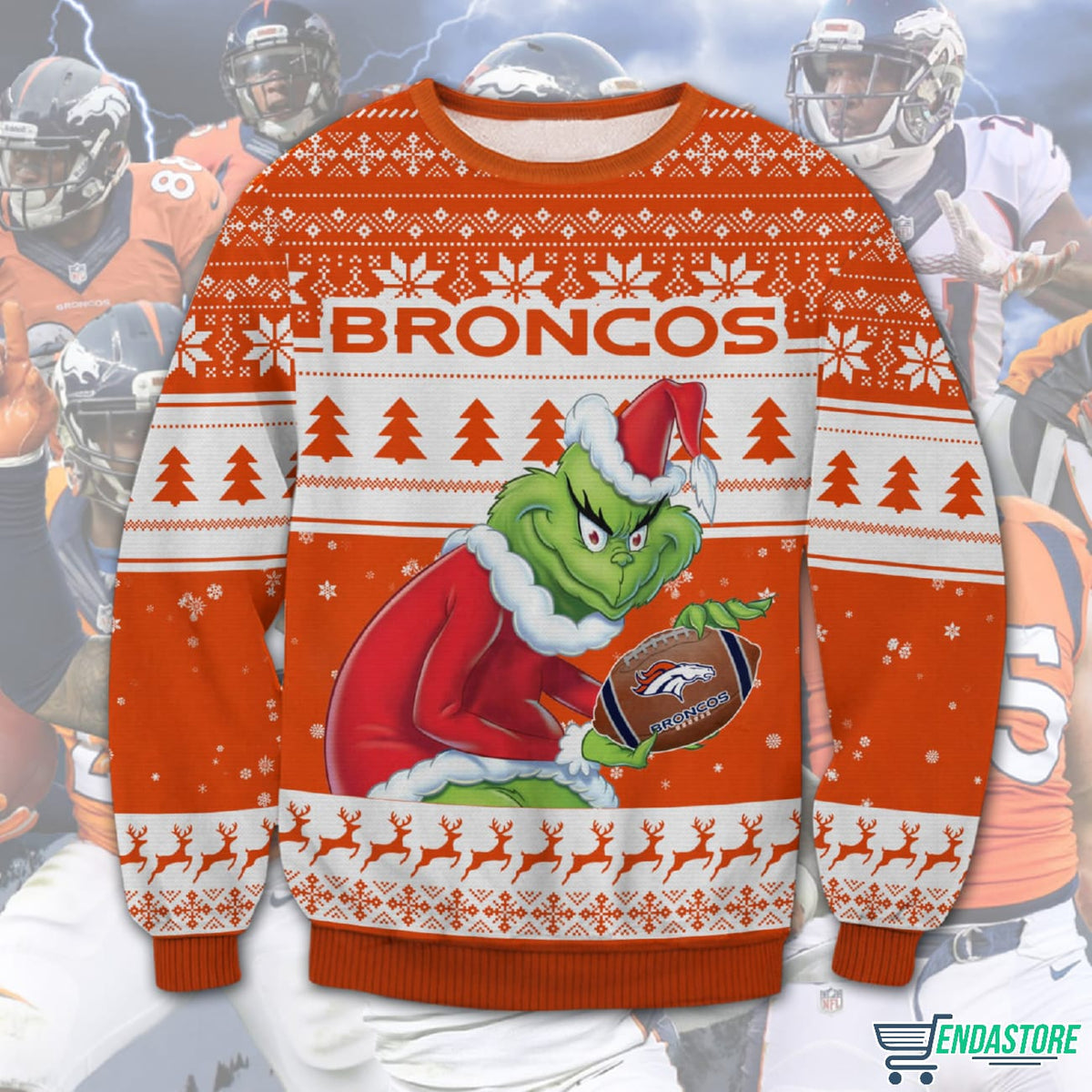 Broncos Grnch 3D Christmas Sweater - Holiday Gift product image