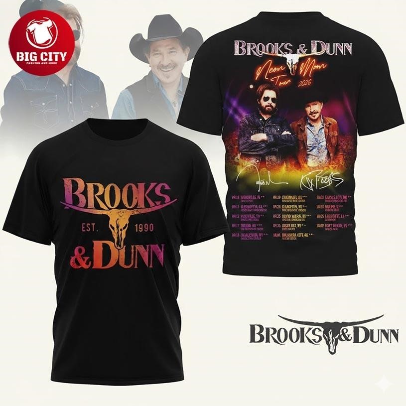 Brooks And Dunn Neon Moon Tour 2026 Two Sided - Adult & Kids T-Shirts, Sweatshirts & Hoodies apparel design preview 1