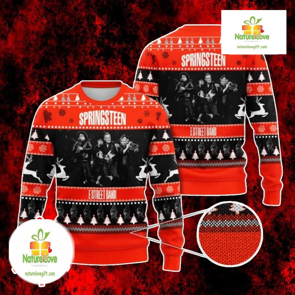 Bruce Springsteen Black Holiday Rock 3D Knit 3D Ugly Christmas Sweater - Holiday Gift product image