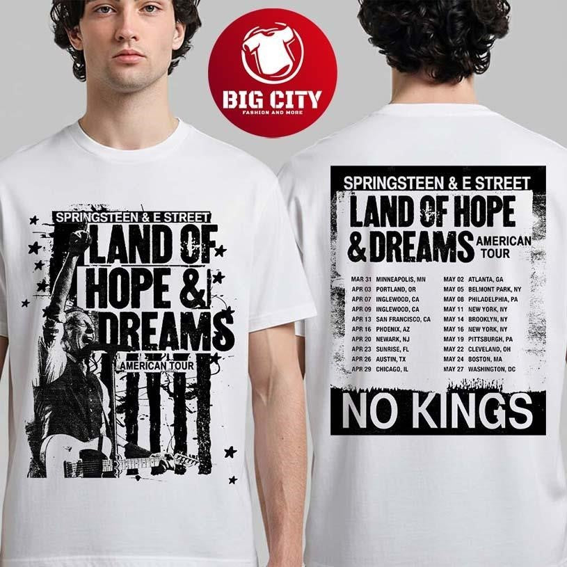 Bruce Springsteen And E Street Band Land Of Hope - Adult & Kids T-Shirts, Sweatshirts & Hoodies apparel design preview 1
