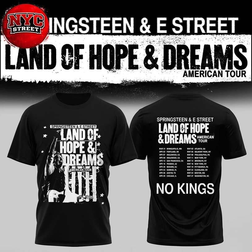 Bruce Springsteen Land of Hope and Dreams American - Adult & Kids T-Shirts, Sweatshirts & Hoodies apparel design preview 1
