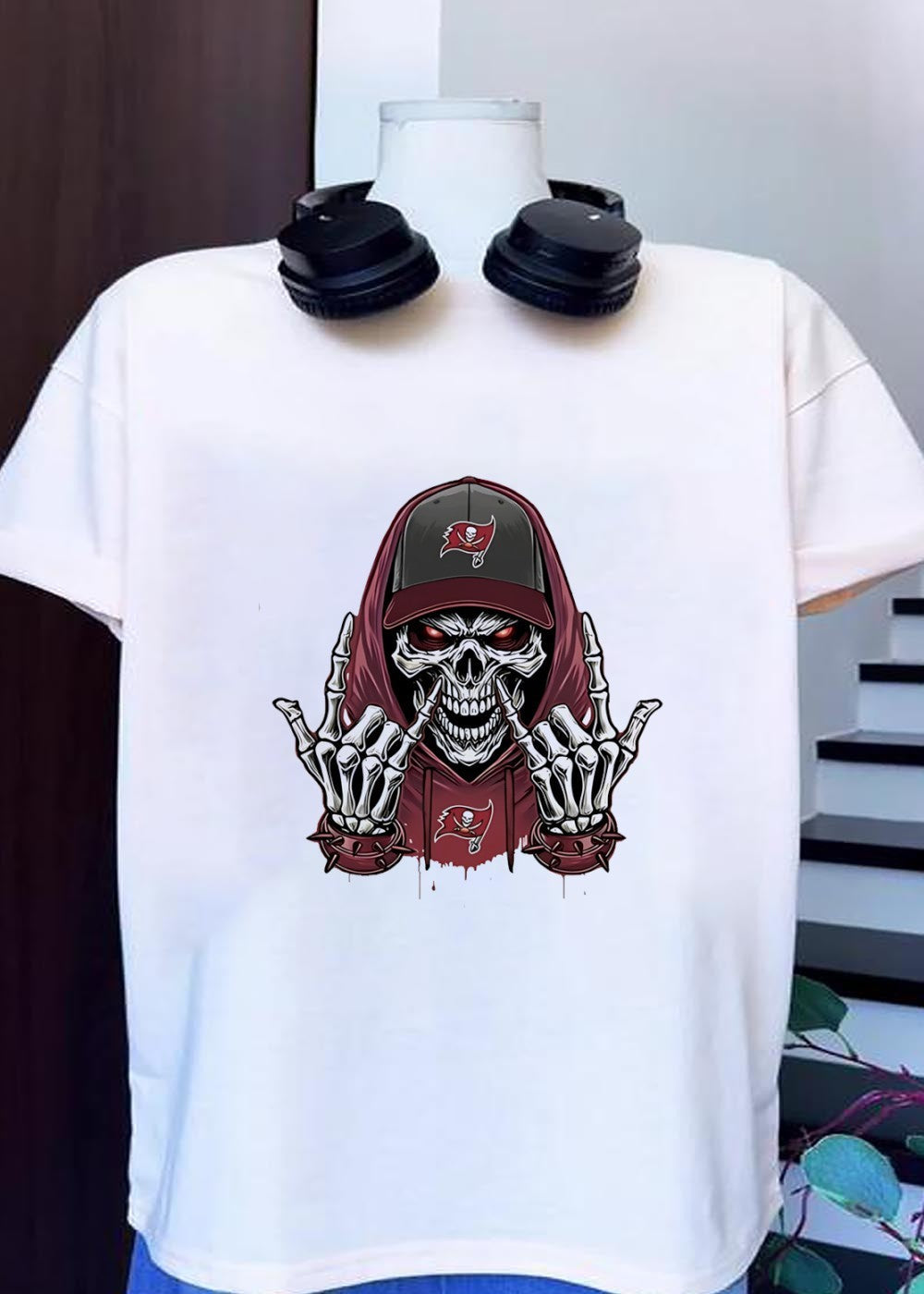 Buccaneers Skeleton Hooded Graphic Rock On - Adult & Kids T-Shirts, Sweatshirts & Hoodies apparel design preview 1