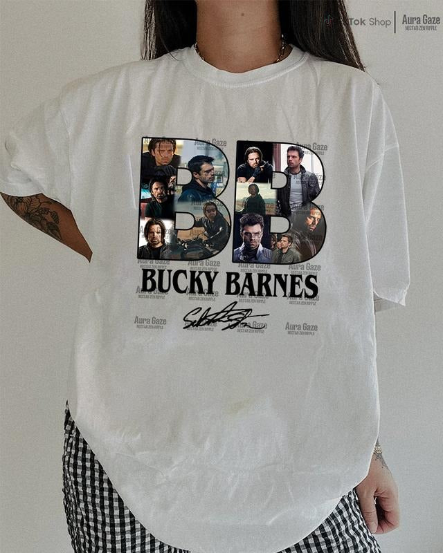 Bucky Barners Sebastian Stan Signature Comfort Colors - Adult & Kids T-Shirts, Sweatshirts & Hoodies apparel design preview 1