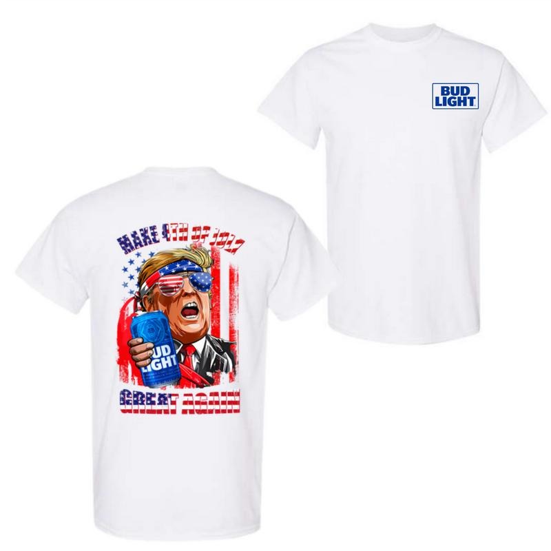 Bud Light Make 4th July Great Again 2 Sided Patriotic - Adult & Kids T-Shirts, Sweatshirts & Hoodies apparel design preview 1