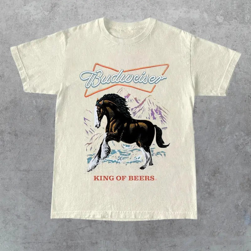 Budweiser King Beers Her Him Friend - Adult & Kids T-Shirts, Sweatshirts & Hoodies apparel design preview 1
