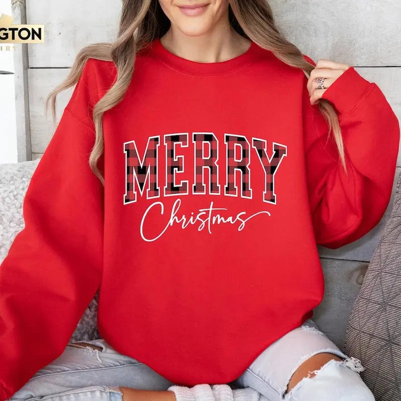 Buff@Lo Plaid Merry Family Xmas Woman Cute Winter - Adult & Kids T-Shirts, Sweatshirts & Hoodies apparel design preview 1