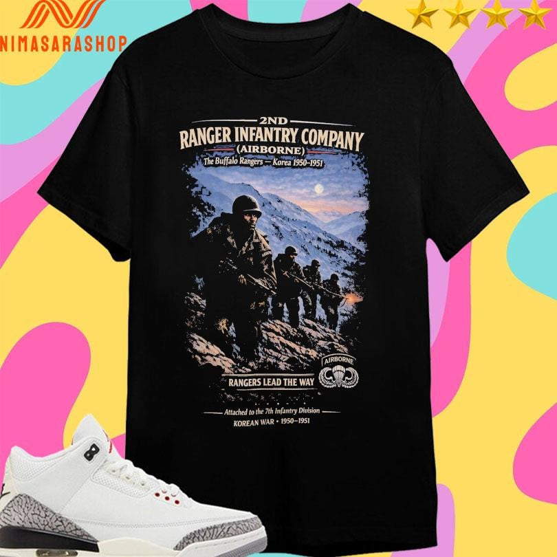 Buffalo Rangers 2nd Ranger Infantry Company Airborne - Adult & Kids T-Shirts, Sweatshirts & Hoodies apparel design preview 1